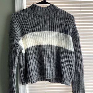Cropped Sweater - grey, white, Forever 21
